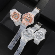 Load image into Gallery viewer, Fashion Sports Couple Watch Creative Dual Display Transparent Watches For Lovers Waterproof Auto Date Couples Wrist Watch Gift