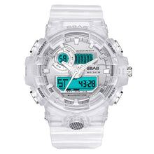 Load image into Gallery viewer, Fashion Sports Couple Watch Creative Dual Display Transparent Watches For Lovers Waterproof Auto Date Couples Wrist Watch Gift