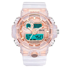 Load image into Gallery viewer, Fashion Sports Couple Watch Creative Dual Display Transparent Watches For Lovers Waterproof Auto Date Couples Wrist Watch Gift
