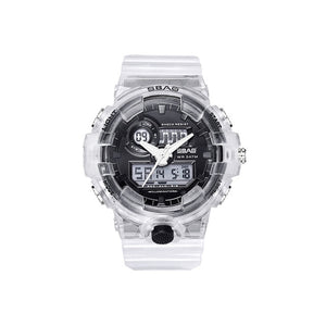 Fashion Sports Couple Watch Creative Dual Display Transparent Watches For Lovers Waterproof Auto Date Couples Wrist Watch Gift