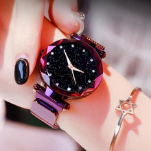 Load image into Gallery viewer, Simple 2019 Diamond Luxury Women Watches Starry Sky Rose Gold Magnet Mesh Band Rhinestones Quartz Wristwatch Ladies Female Watch

