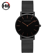 Load image into Gallery viewer, Japón Movimiento de Cuarzo de Alta Calidad 36mm hannah Martin Mujeres de Malla de Acero Inoxidable de Oro Rosa Damas Impermeable Reloj Dropshipping
