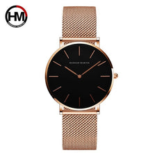 Load image into Gallery viewer, Japón Movimiento de Cuarzo de Alta Calidad 36mm hannah Martin Mujeres de Malla de Acero Inoxidable de Oro Rosa Damas Impermeable Reloj Dropshipping
