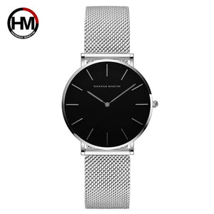 Japón Movimiento de Cuarzo de Alta Calidad 36mm hannah Martin Mujeres de Malla de Acero Inoxidable de Oro Rosa Damas Impermeable Reloj Dropshipping