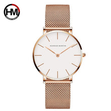 Load image into Gallery viewer, Japón Movimiento de Cuarzo de Alta Calidad 36mm hannah Martin Mujeres de Malla de Acero Inoxidable de Oro Rosa Damas Impermeable Reloj Dropshipping

