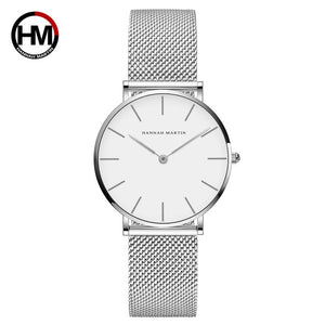 Japón Movimiento de Cuarzo de Alta Calidad 36mm hannah Martin Mujeres de Malla de Acero Inoxidable de Oro Rosa Damas Impermeable Reloj Dropshipping